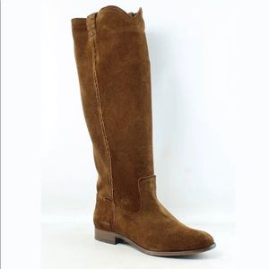 Frye tall brown Cara suede pull on boots